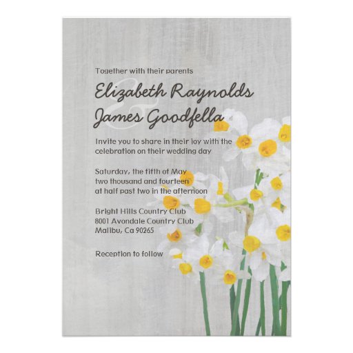 Vintage Narcissus Wedding Invitations