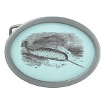 Vintage Narwhal Illustration Belt Buckle Vintage Narwhal Illustration Belt Buckle
