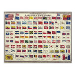 Vintage National Flags Chart - created 1863 Postcard