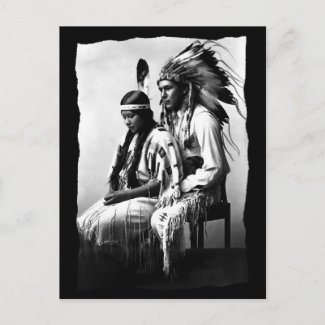 Vintage Native American Love couple Bannock Tribe postcard