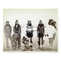 Vintage Native American Warrior Group Poster