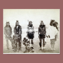 Vintage Native American Warrior Group Poster
