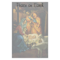 Vintage Nativity Scene; Baby Jesus in the Manger Custom Stationery