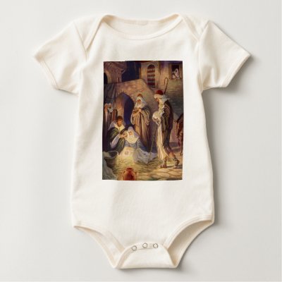 Vintage Nativity Scene with Three Wise Men Tee Shirts