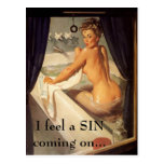 Vintage Naughty Dirty Pin Up Girl Post Card