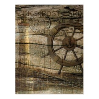 Vintage nautical anchor beach postcard