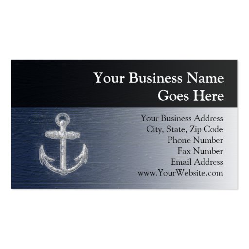 Vintage Nautical Anchor Business Card Templates (front side)