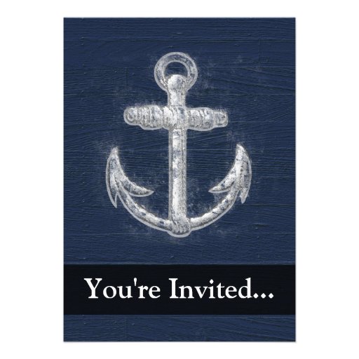 Vintage Nautical Anchor Custom Invitations