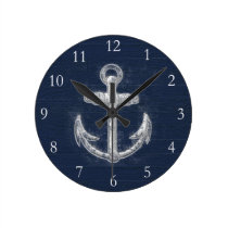 Vintage Nautical Anchor Wall Clock at Zazzle