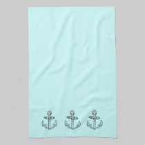 Vintage Nautical Anchors Design kitchen towels