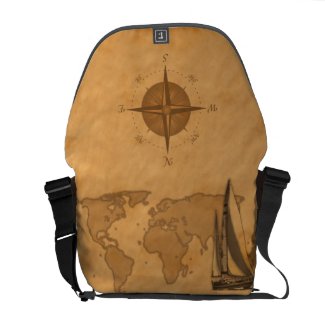 Vintage Nautical Map rickshawmessengerbag