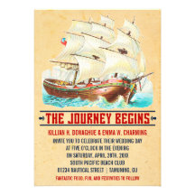 Vintage Nautical Wedding Invitations