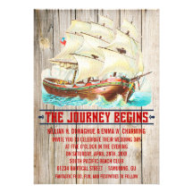 Vintage Nautical Wedding Invitations