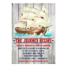 Vintage Nautical Wedding Invitations
