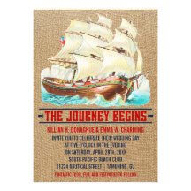 Vintage Nautical Wedding Invitations