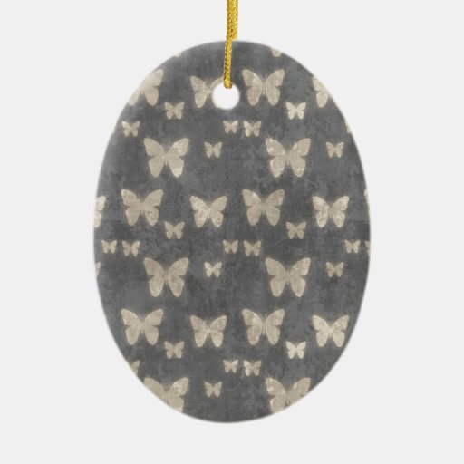 vintage navy blue butterfly pattern double sided oval vintage navy blue butterfly pattern double sided oval