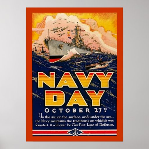 Vintage Navy Day Poster