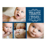 VINTAGE Navy Photo Baby Thank You Post Card postcards