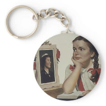 Vintage Navy Waves Keychain