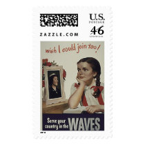 Vintage Navy Waves Large Postage postage by Vintage_Gifts Vintage Navy Waves Large Postage postage