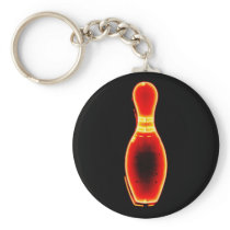 Vintage Neon Bowling Pin Key Chain