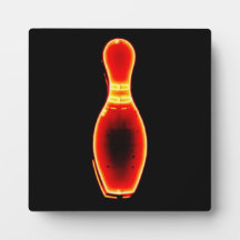 Vintage Neon Bowling Pin Photo Plaques