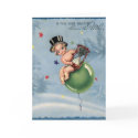 Vintage New Year baby shower card