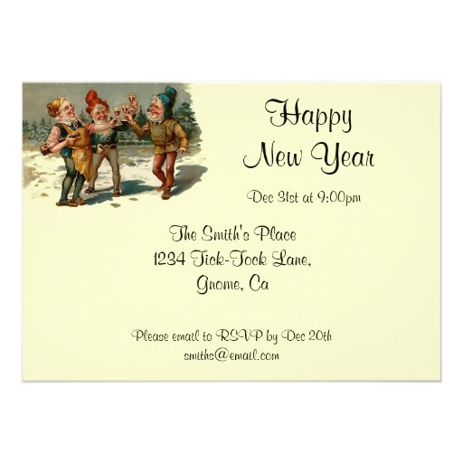 Vintage New Years Eve Invitation (front side)