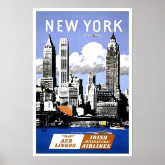 Vintage New York City Travel Poster print