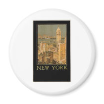 Vintage New York from Glasgow by the Anchor Line Refrigerator Magnets