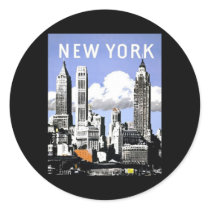 Vintage New York Round Stickers