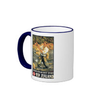 Vintage New Zealand Travel Poster Coffee Mug