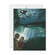 Vintage Newlyweds at Niagara Falls Custom Invites