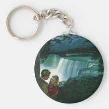 Vintage Newlyweds at Niagara Falls Key Chains
