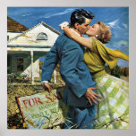 Vintage Newlyweds Buy First House; We're Moving! Posters