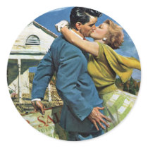 Vintage Newlyweds Buy First House; We're Moving! Stickers