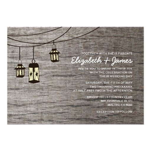 Vintage Night Light Wedding Invitations