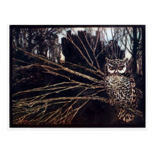 Vintage Night Owl Post Cards