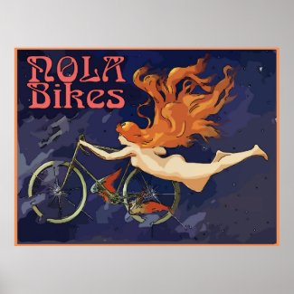 Vintage NOLA Bikes Angel Poster