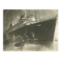 Vintage Norddeutsche Lloyd  D. Europa Cargo ship postcards
