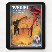 Vintage Nordini Magician Advertising Poster Mouse Pads