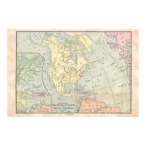 Vintage North America Map Poster posters by Customizables Vintage North America Map Poster posters