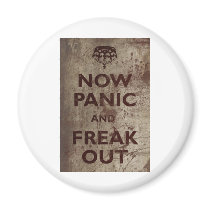 Vintage Now Panic & Freak Out Refrigerator Magnets