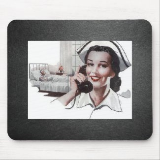 Vintage Nurse Black and White mousepad