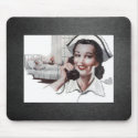 Vintage Nurse Black and White mousepads by cowboyannie Vintage Nurse Black and White mousepads