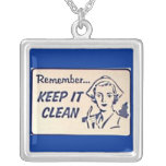 Vintage Nurse Keep It Clean Necklace