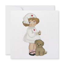 Vintage Nurse With Puppy T-shirts and Gifts Personalized Invite