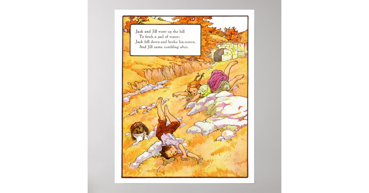 Vintage Nursery Print- Jack and Jill Poster | Zazzle