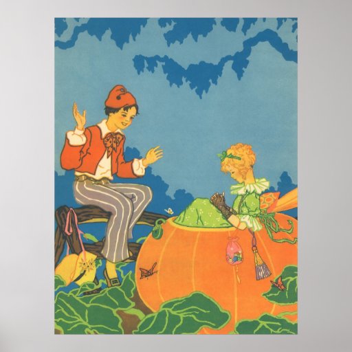 Vintage Nursery Rhyme, Peter Peter Pumpkin Eater Poster Zazzle
