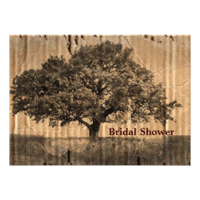 vintage oak tree bridal shower tea party custom announcement